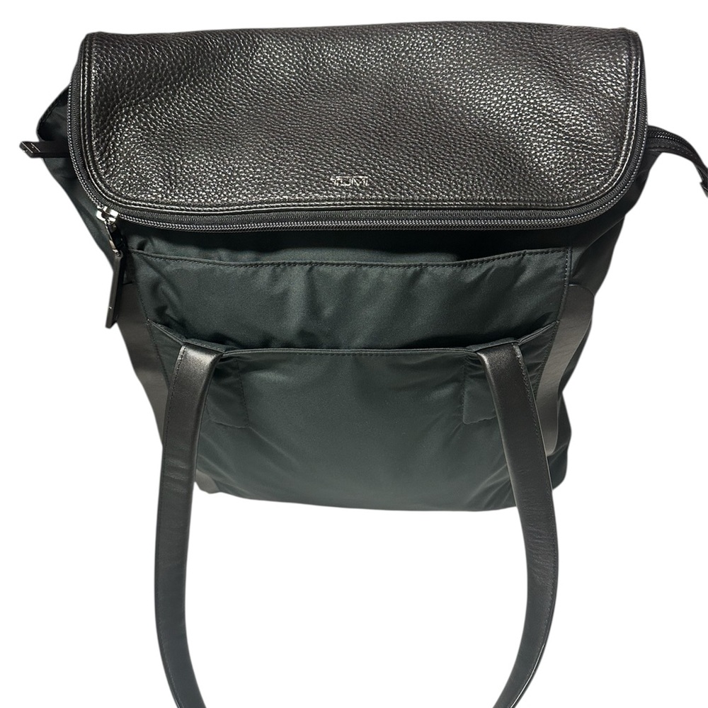 Coach Black Leather and Nylon Tumi tote